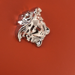 Pre Owned Versace Orange Leather Medusa Pochette