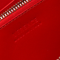 Versace Blue Leather Zip Around Continental Wallet
