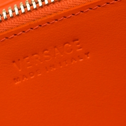 Versace Magenta Leather Zip Around Continental Wallet