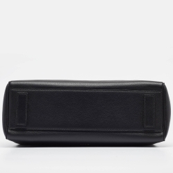 Pre Owned Versace Black Leather Large La Medusa Top Handle Bag