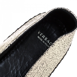 Versace Metallic Gold Medusa Slip On Espadrille Flats Size 37