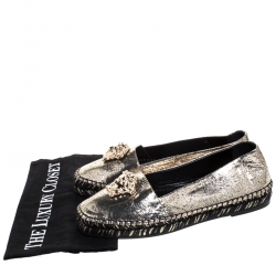 Versace Metallic Gold Medusa Slip On Espadrille Flats Size 37