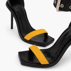 Versace Black Mesh/Leather Versus Sandals Size EU 38