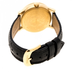 مملوكة مسبقًا ساعة يد نسائية فرساتشي VQA فولاذ مطلي ذهب صدف بيضاء 33 مم