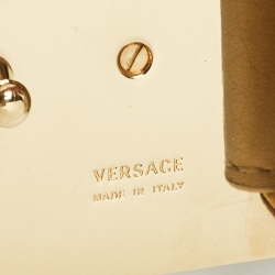 Versace White Leather Medusa Square Buckle Belt 80CM