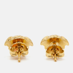 Pre Owned Versace Medusa Gold Tone Stud Earrings