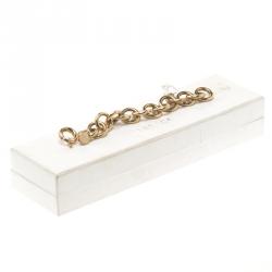 Versace Medusa Transparent Crystal Gold Tone Link Bracelet
