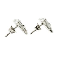 Versace Medusa Head Silver Tone Stud Earrings