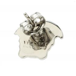 Versace Medusa Head Silver Tone Stud Earrings