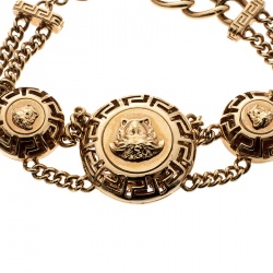 Versace Medusa Gold Tone Chain Link Bracelet