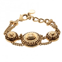 Versace Medusa Gold Tone Chain Link Bracelet