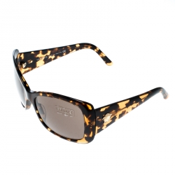 Versace Havana Brown Tortoise Shell/ Black MOD 4247 Oversized Square Sunglasses 