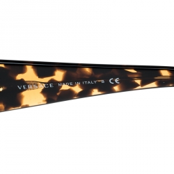 Versace Havana Brown Tortoise Shell/ Black MOD 4247 Oversized Square Sunglasses 