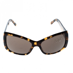 Versace Havana Brown Tortoise Shell/ Black MOD 4247 Oversized Square Sunglasses 
