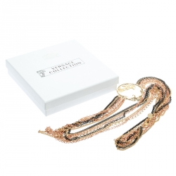 Versace Three Tone Metal Multi Chain Belt / Necklace