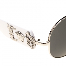Versace White/Black 2150-Q Aviator Sunglasses