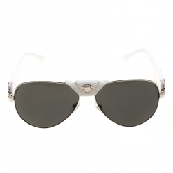 Versace White/Black 2150-Q Aviator Sunglasses