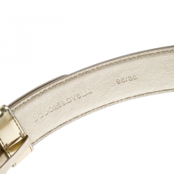 Versace Metallic Gold Leather Medusa Belt 95CM