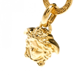 Versace Medusa Gold Tone Dangle Earrings