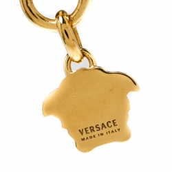 Versace Medusa Gold Tone Dangle Earrings