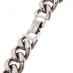 Versace Iconic Medusa Medallion Crystal Silver Tone Chain Link Statement Necklace