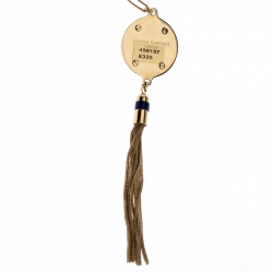 Versace Medusa Crystal Enamel Tassel Pendant Gold Tone Necklace