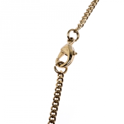 Versace Medusa Crystal Enamel Tassel Pendant Gold Tone Necklace