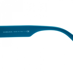 Versace Turquoise Blue/Silver Mirrored 4269 Studded Cat Eye Sunglasses
