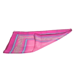 Versace Fuchsia Pink Printed Silk Stole