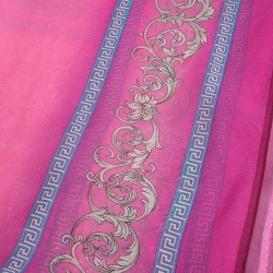 Versace Fuchsia Pink Printed Silk Stole