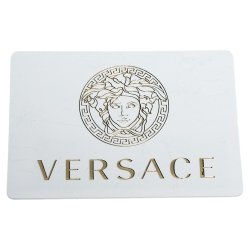 Versace Gold Tone Crystal Tiered Medusa Pendant Adjustable Necklace