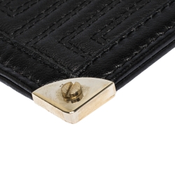 Versace Black Quilted Leather Coin Purse and Key Charm