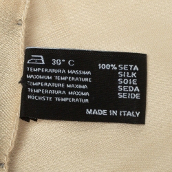 Pre Owned Versace Cream Greca Patterned Silk Scarf