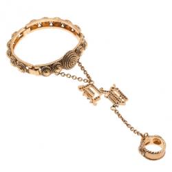 Versace Gold-Plated Chain Linked Ring and Bangle 19CM Size 54