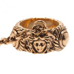 Versace Gold-Plated Chain Linked Ring and Bangle 19CM Size 54