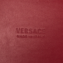 Pre Owned Versace Red Suede Wide Waist Buckle Belt 70CM