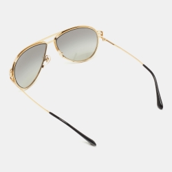 Pre Owned Versace Gold/Black Mod.2171-B Aviator Gradient Sunglasses