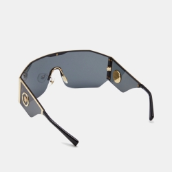 Pre Owned Versace Gold/Blakc Medusa Shield Sunglasses