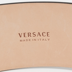 مملوكة مسبقًا Versace Black Leather Virtus Waist Belt 75 CM