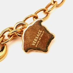 مملوكة مسبقًا Versace Medusa Crystal Gold Tone Necklace