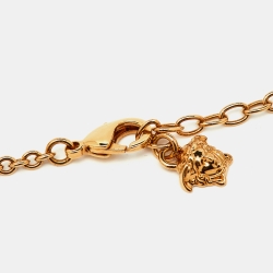 مملوكة مسبقًا Versace Medusa Crystal Gold Tone Necklace