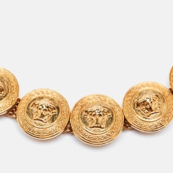 Versace Medusa Motif Gold Tone Choker Necklace