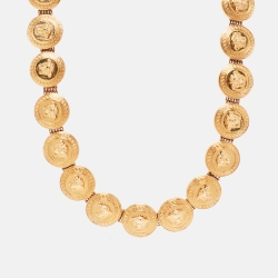 Versace Medusa Motif Gold Tone Choker Necklace