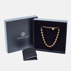 Versace Medusa Motif Gold Tone Choker Necklace
