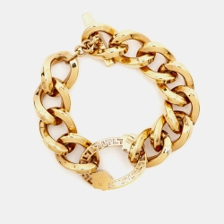 Pre Owned Versace Meduasa Gold Tone Bracelet