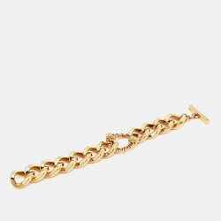 Pre Owned Versace Meduasa Gold Tone Bracelet
