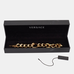 Pre Owned Versace Meduasa Gold Tone Bracelet