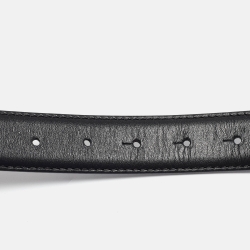 Pre Owned Versace Black Leather La Medusa Buckle Belt 105CM