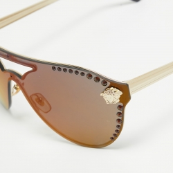 Pre Owned Versace Black MOD 2161-B Glam Medusa Cat Eye Sunglasses