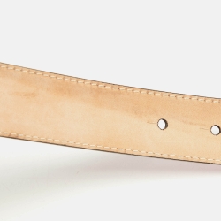 Pre Owned Versace Pink Leather Medusa Head Buckle Belt 85CM